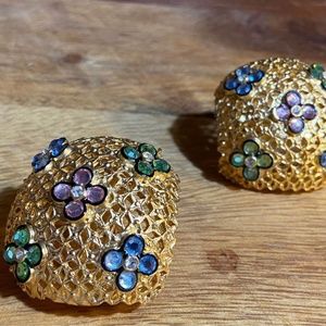 Amazingly Stunning Clip-On Rhinestone Earrings